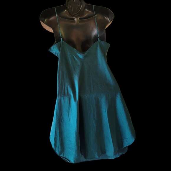Vtg Victoria Secret Gold Tag 80s 90s Y2k Green Silk Slip Chemise Size S - Picture 6 of 13